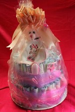 PINK BABY SHOWER 3 tier Diaper Cake Baby Present Decoration Party Favors