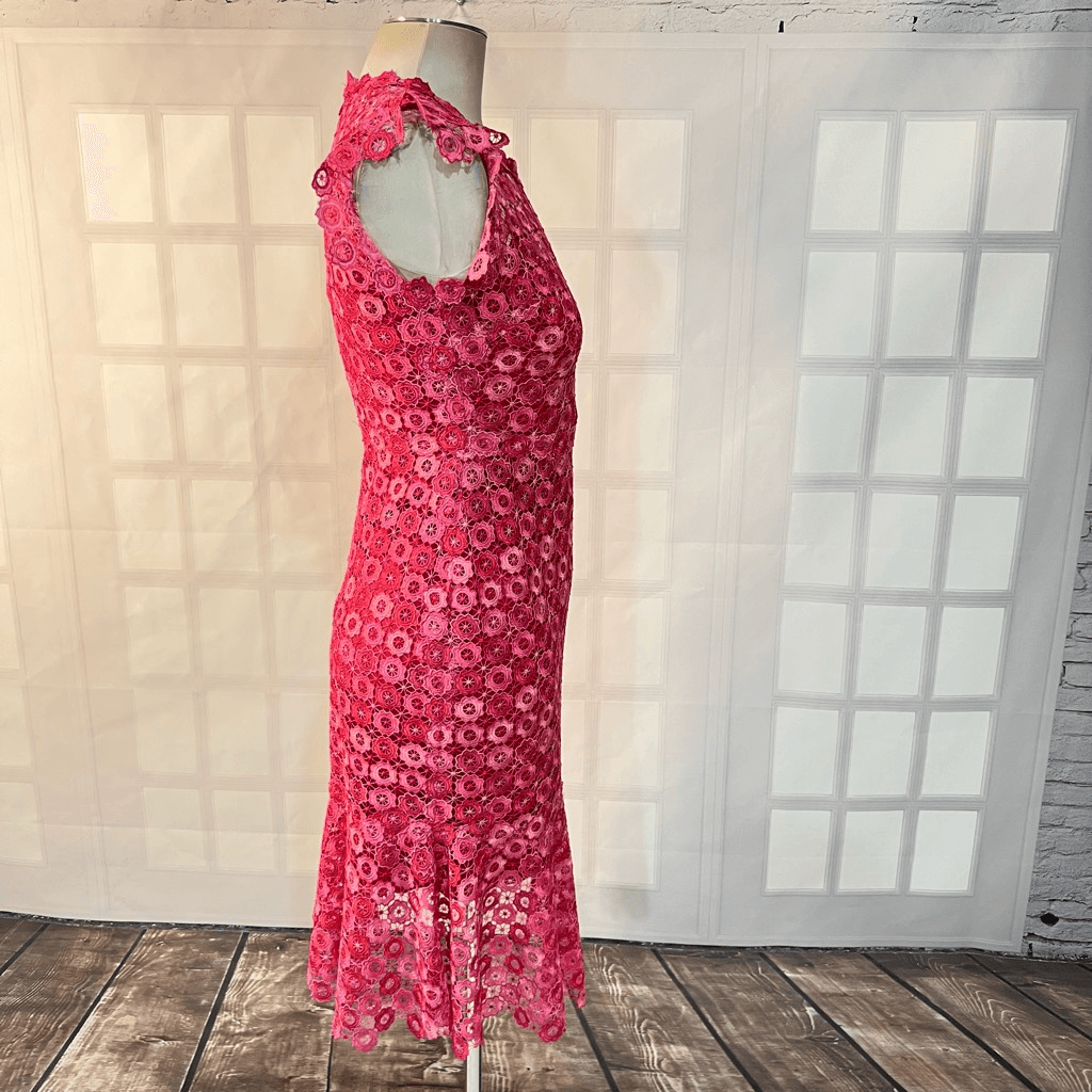 tahari pink lace dress Elie Tahari Florance Geometric pink Lace Dress size 0