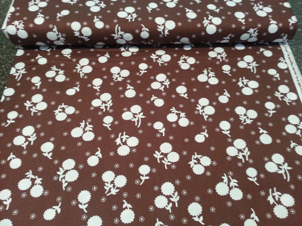 1 yd 7" Girls World Vibe Anastasia Jennifer Paganelli FreeSpirit Floral Brown - Image 3 of 3