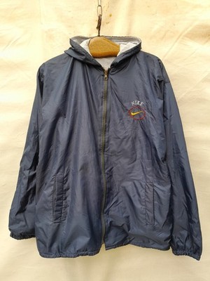 Vintage Nike Reversible Coach Jacket Mens M Blue Embroidered Logo Windbreaker