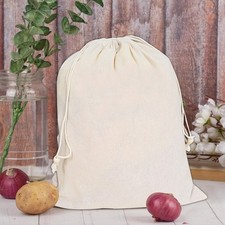 Cotton Drawstring Reusable Muslin Bags, Favor Pouches for Crafts, Herbs, Gifts