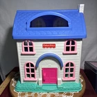 Vintage 1996 Fisher Price Little People Doll House Home Sweet Home Blue Roof