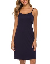 Vlazom Women Full Slips Sexy Soft Under Dress Basic XX-Large, A-navy