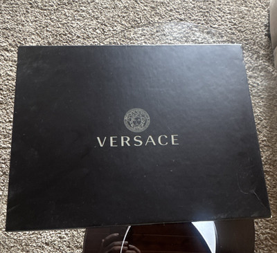 Versace Trigreca Low Top Lace-Up Sneakers Red/Black Greek Key Logo w/ Box