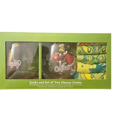 Grinch Naughty Nice Socks and Glasses Combo Gift Set Holiday Christmas