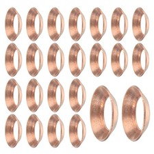 uxcell 24Pcs Copper Flare Gasket, Fit for 1/2" Tube Size, 45 0.5 Inch,
