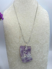Sea Glass pendant wrapped in wire on a 18K Gold Filled necklace