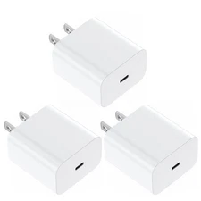 3x USB-C Type-C 20W PD Power Block Adapter Fast Wall Charger For iPhone 15 14 13