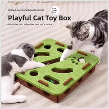 Cat Puzzle Toy Felt Box Interactive Ball Hunting Exercise Indoor Cats