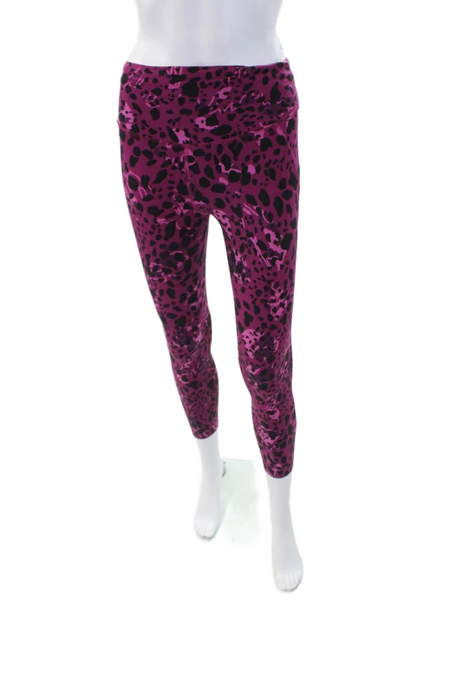 Leggings Lululemon Feminina Cintura Alta Leopardo Manchado Rosa Preta Tamanho 0 - Imagem 2 de 4