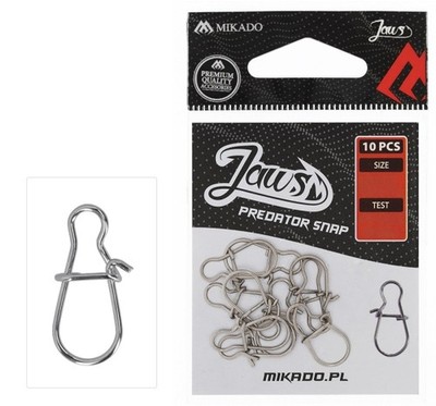 Mikado Spinnkarabiner Jaws Predator Snap M - 10 Stück