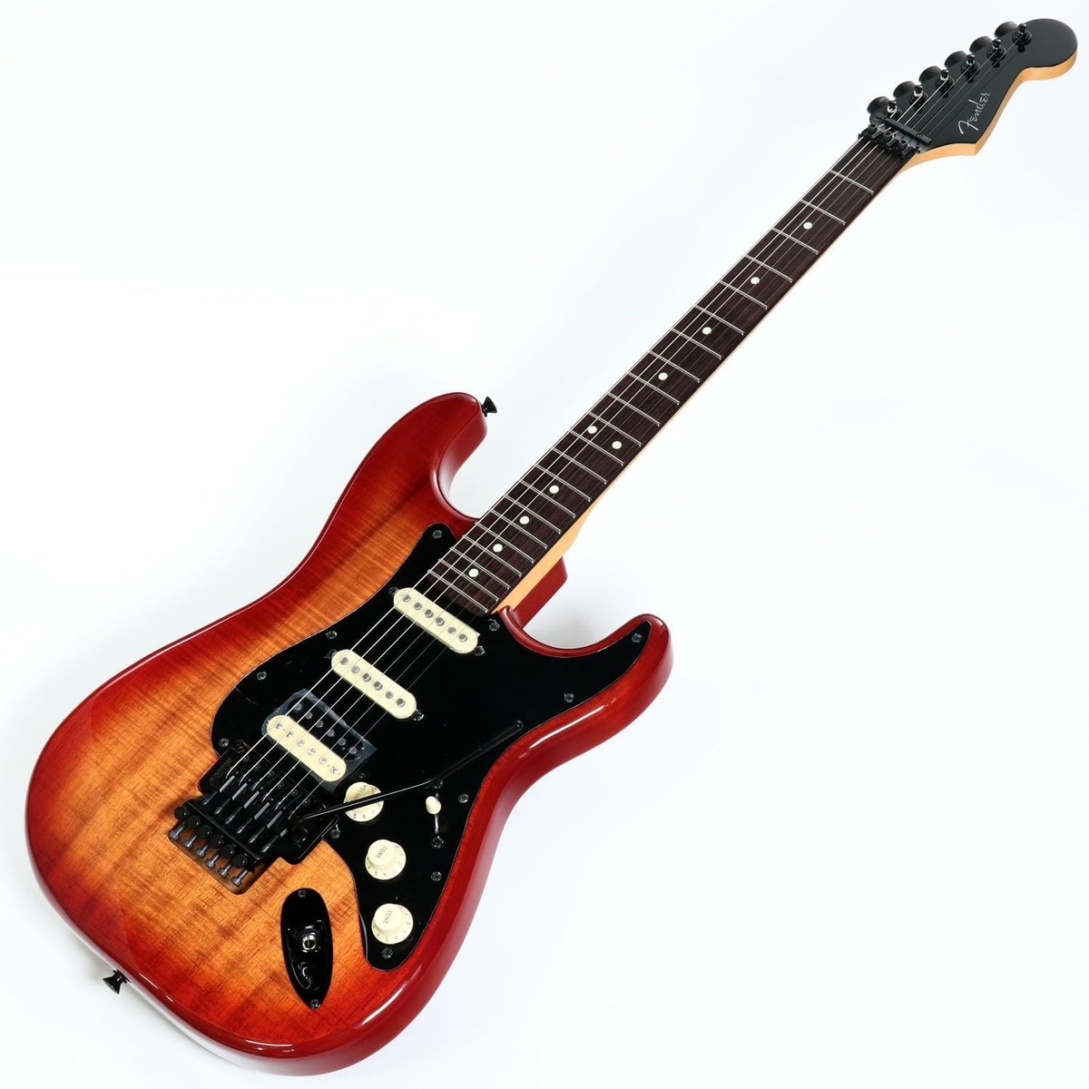 Fender FSR Made In Japan Hybrid II Stratocaster HSS Koa Top Black