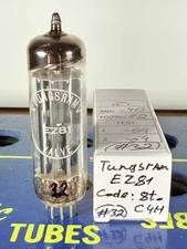 Tungsram 6CA4 EZ81 1958 Code: 8t. C4H Tested Like NOS Balanced Tube