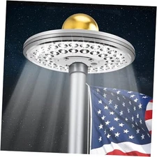 PPQ Flag Pole Light Solar Powered, Luxury Silver 48 LED Flagpole 48-Silver