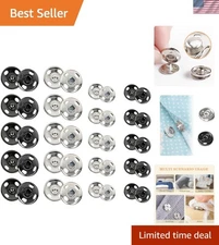Sew-on Metal Snaps Collection - 120 High-Quality Snaps in Mixed Sizes for Sewing