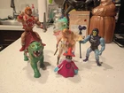 MOTU He-Man Skeletor Battle Cat She-Ra Orko Figure Lot w/ Weapons Vintage 80s