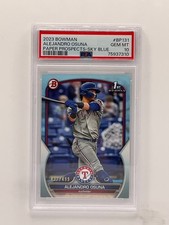 2023 Bowman Alejandro Osuna Prospects Sky Blue /499 Rangers PSA 10