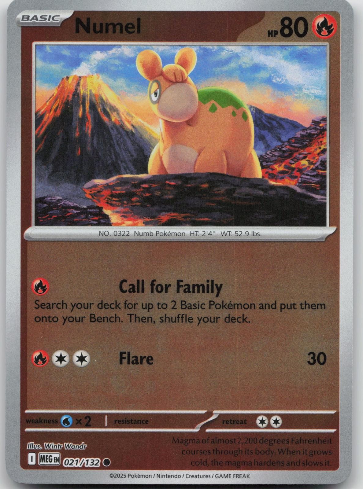 Numel 021/132 Common Mega Evolution Pokemon Reverse Holo Near Mint