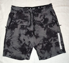 NICE American Eagle Mens Black Gray Performance Athletic Shorts Pockets Medium M