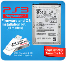 PS3 Internal Hard Drive 1TB with USB OS Firmware Installation Drive option