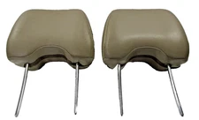 2000-2002 Subaru Legacy Outback Front Seat Headrest Pair Set Tan Leather OEM