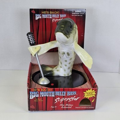 Vtg GEMMY Big Mouth Billy Bass Superstar Singing Fish Microphone