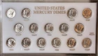 SET OF MERCURY SILVER DIMES 1941-1945 (15 COINS).. CH/GEM BU