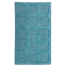 Knightsbridge Square Honeycomb 100 Cotton Reversible Bath Rug 17 X 24 Aqua