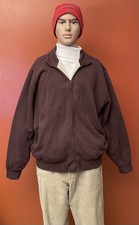 Men  s Large LL Bean Katahdin Iron Works Brown Sweatshirt Warm Fleece Lining EUC