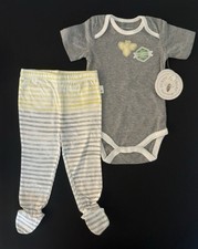 Burt's Bees Baby Boy Bodysuit  Pants Set 6-9 mos 100 Organic Cotton NWT