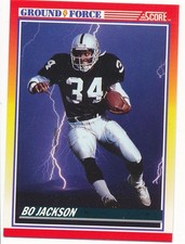 BO JACKSON 1990 SCORE GROUND FORCE #330 RAIDERS FOOTBALL MINT