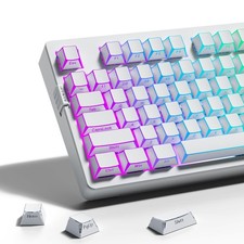 136 PCS Shine Through Keycaps Backlit Double Shot OEM Fits 60/75/96/Full Size