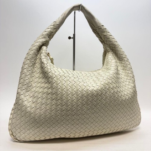 BOTTEGA VENETA Veneta Hobo Bag Off White Intrecciato Leather Shoulder Tote Bag