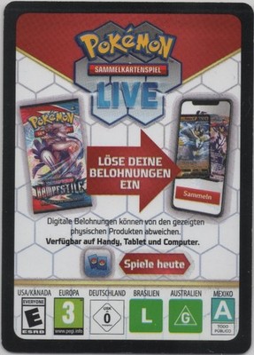 10 Pokemon TCG Online Codes Karten - Obsidianflammen (TCG)/Deutsch