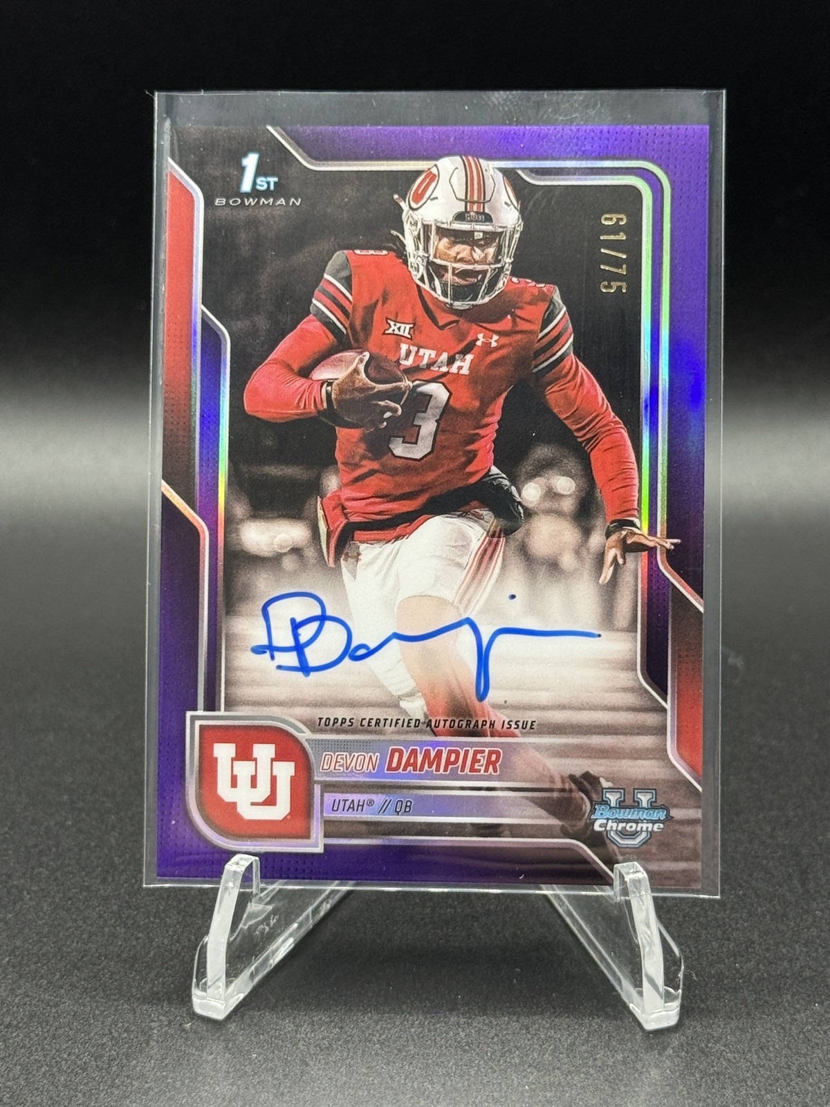 2025 Bowman U Chrome DEVON DAMPIER /75 Purple Refractor Autograph #BCA-DDA