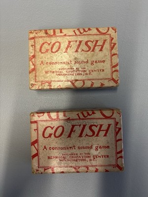 Go Fish Consonant Sound Game 1960 s Remedial Education System Set of 2