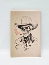 Wood Frame Canvas Wall Decoration Skull Texas Cowboy Aesthetic Decor 8x12