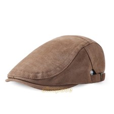 Gorra plana de gamuza para hombre gorra de noticiero Gatsby sombrero pico de pato conducción taxista LY sombreros