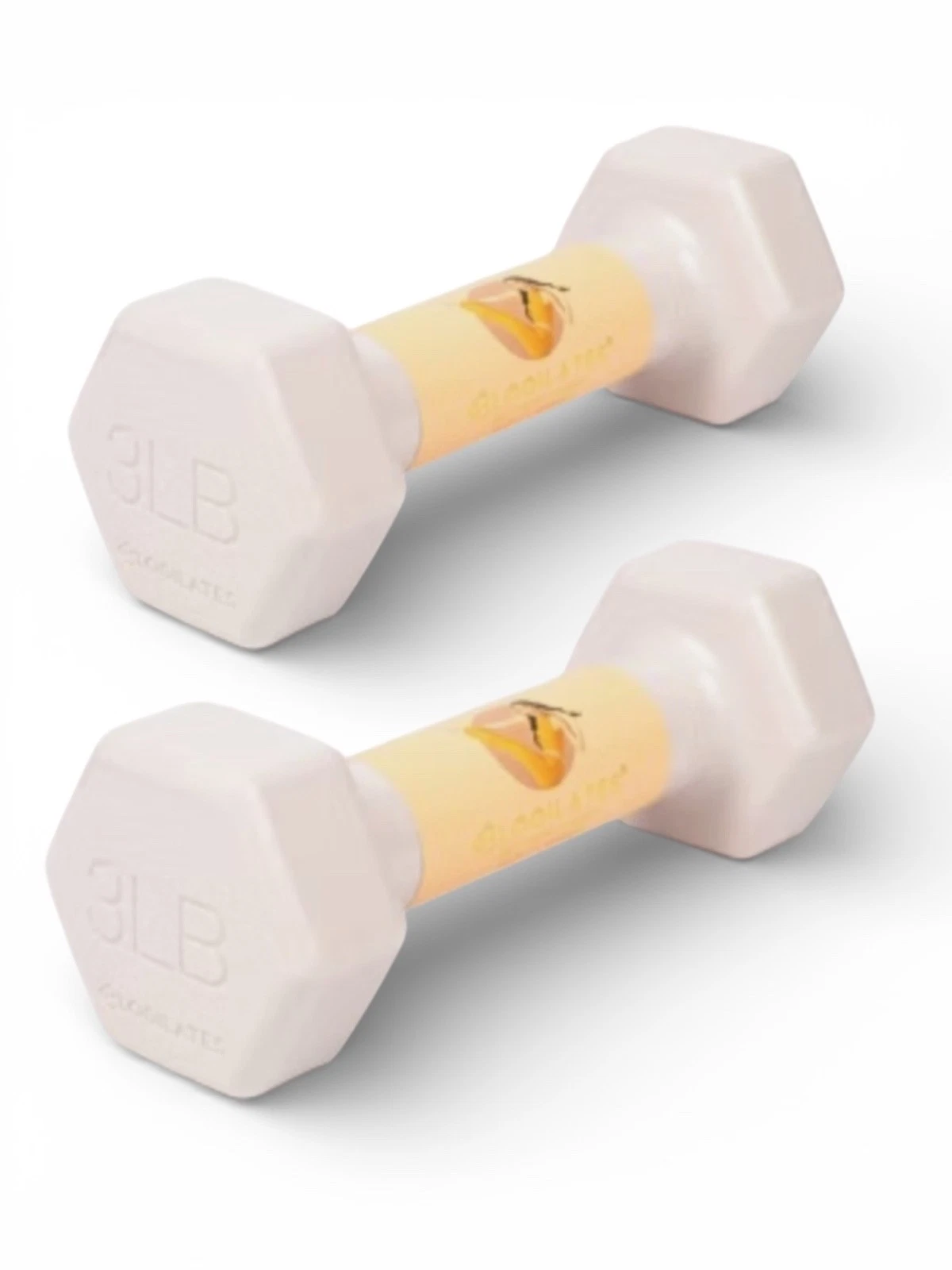 Blogilates 3 lb Dumbbell Set Pair Pink Hand Weights Strength Training Exercise
