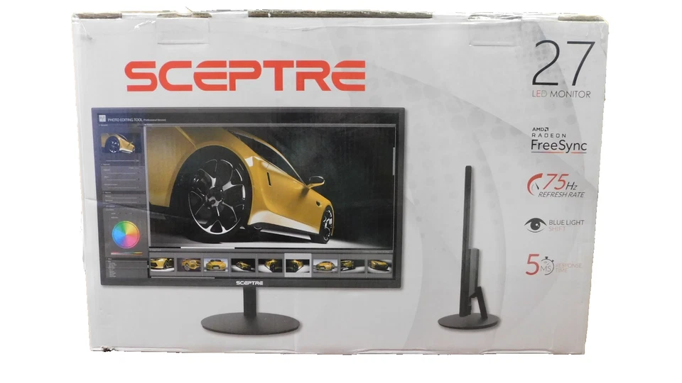 Sceptre 27" upto 75Hz 5ms Monitor HDMI VGA Dual Speakers HDMI DVI VGA ULTRA THIN - Image 4 of 4