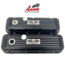 Big Block Chevy 454 Flag Logo Valve Covers Classic Finned - Black - Ansen Usa Big Block Chevy 454 Flag Logo Valve Covers Classic Finned - Black - Ansen Usa