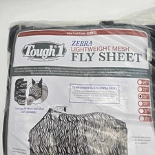 75 inch WHITE/BLACK TOUGH1 ZEBRA MESH LIGHT WEIGHT FLY PROTECTIVE SHEET HORSE