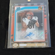 2024 Donruss Clearly Jermaine Burton Auto, Rated Rookie, Team Logo Emoji /7
