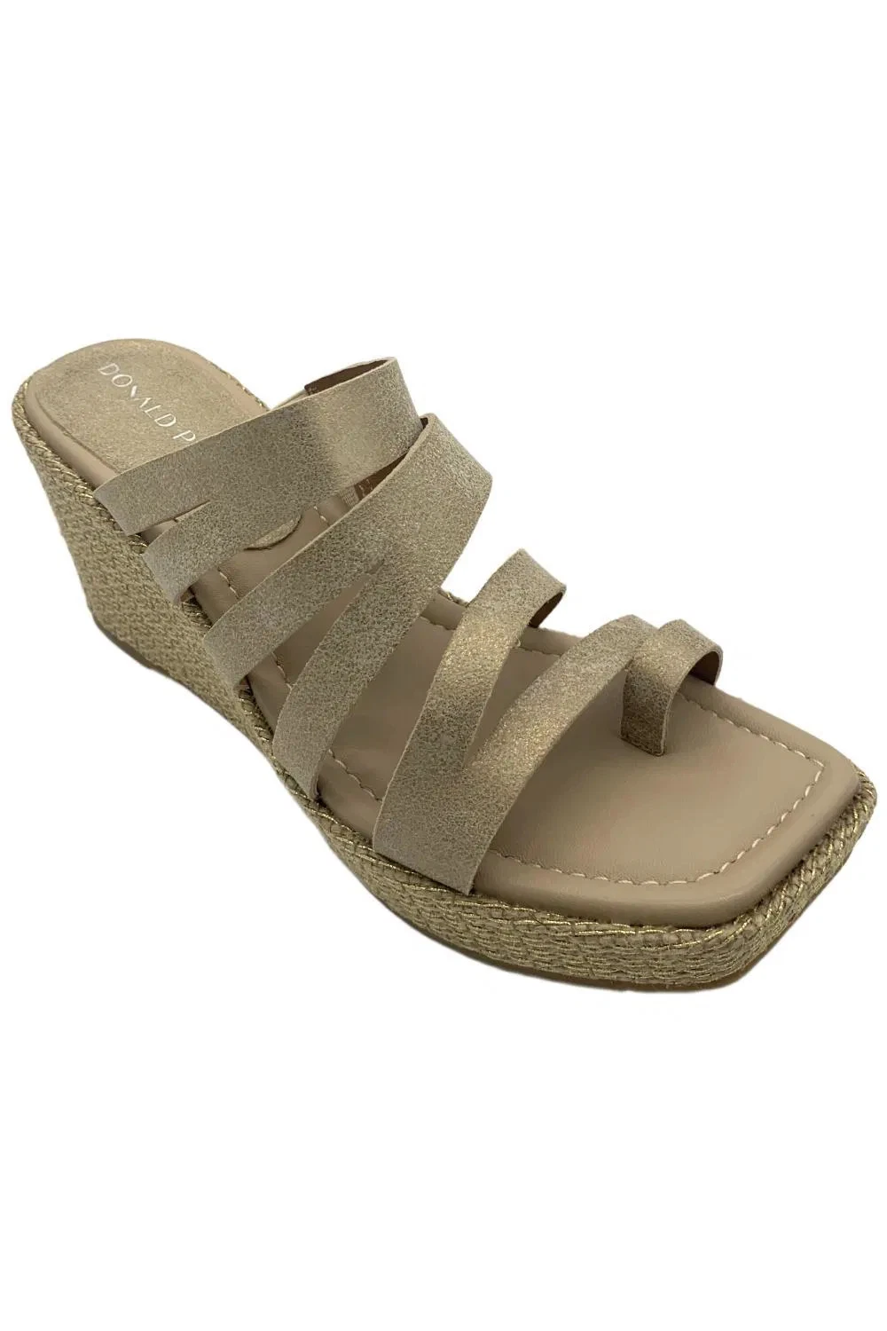 Donald Pliner Women's Anamari SlipOn Leather Wedge Sandal Light Bronze
