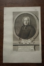 NICOLAS LENGLET DU FRESNOY PORTRAIT ORIGINAL 18TH CENTURY ENGRAVING