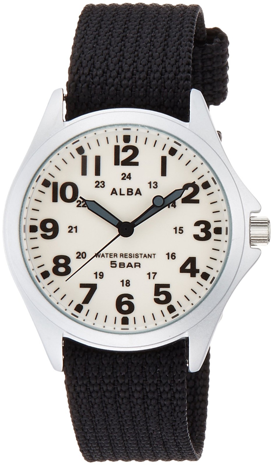 SEIKO ALBA AQPK401 Full Luminous Dial Quartz Watch Nylon Strap Japan New