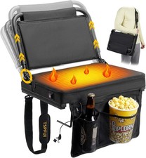 Heated Stadium Seat with Back Support Foldable Bleach Chair,Portable 90-180 An