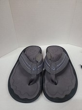 Olukai Men s Hokua Stone Gray Synthetic Flip Flop Sandals Size 12