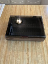 Gorgeous Vintage Cassette Storage Case W/Hinged Smoked Acrylic Dust Cover