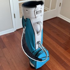 Vtg Rare Butchart Nicholls 6-Way Golf Bag Aqua Blue Marked 871 LJ 9 90 USA Made